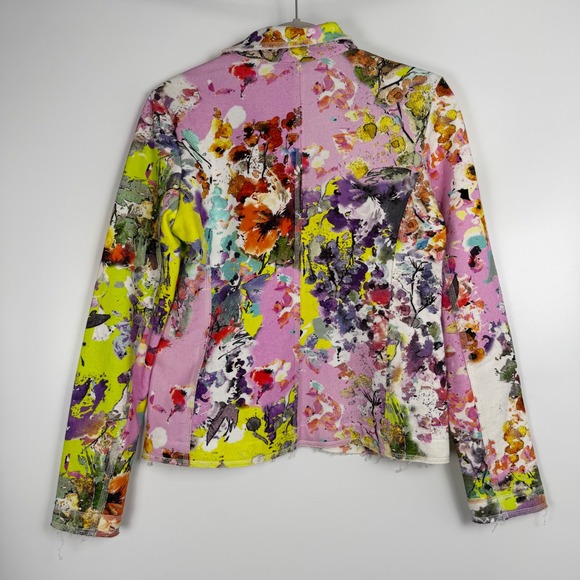 ELLIOTT LAUREN Women's Abstract Floral Maximalist Office Blazer Jacket Small - Picture 10 of 11